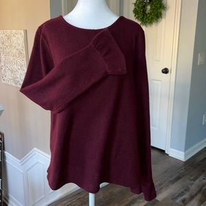 ELLE sweater with ruffle cuff detail
